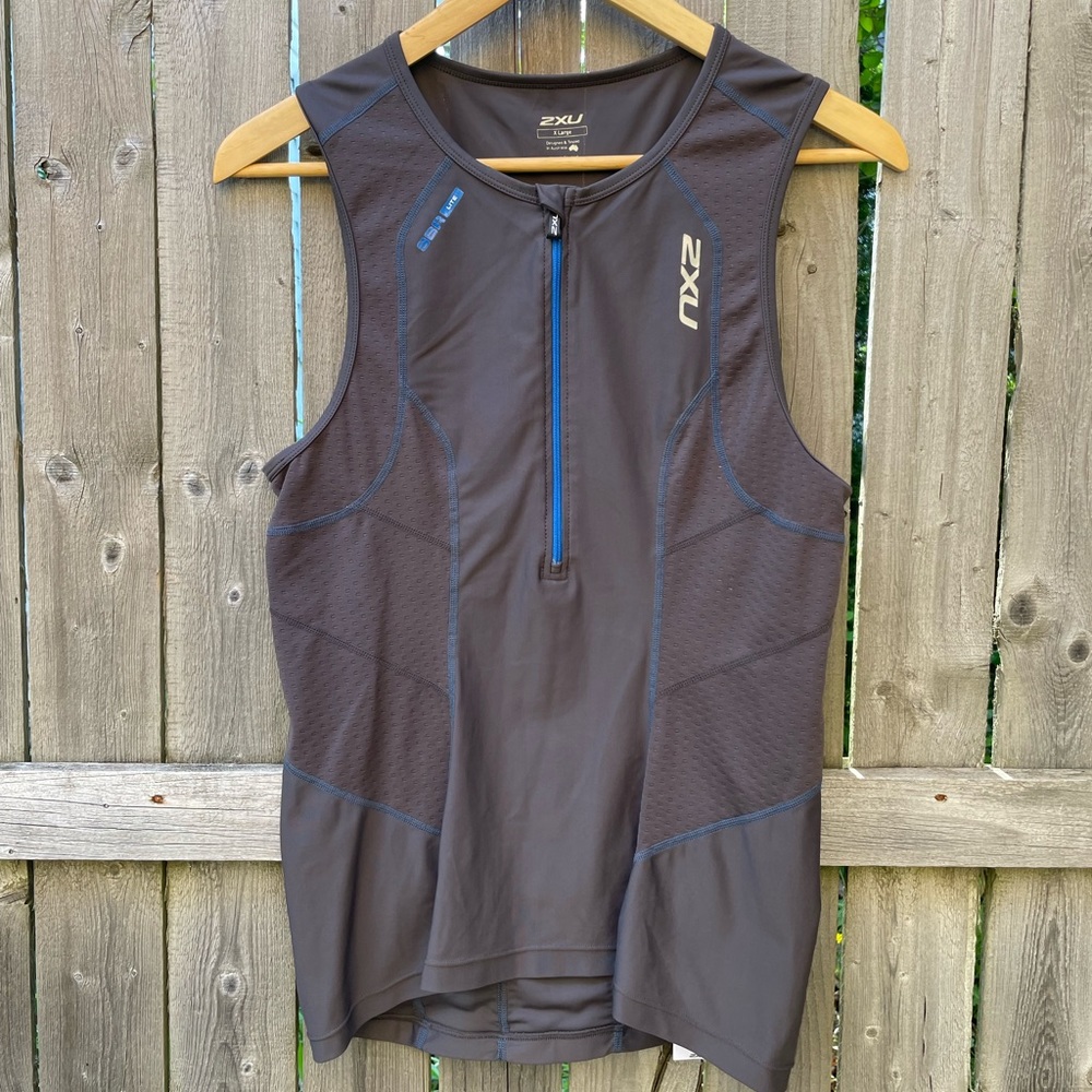 2XU SBR lite Half-Zip Sport Tank Top, Size XL